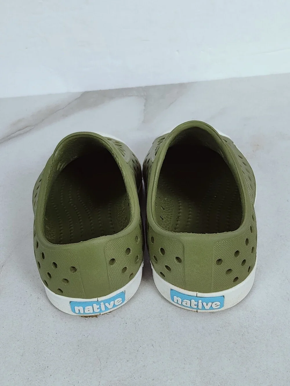 Native Shoes Baby Jefferson Slip On Sneakers Shoes Green White, Sz 6C